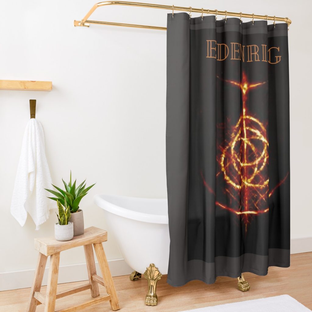 Eldenring-Elden Ring-Elden Ring-Elden-Elden Logo- Shower Curtain Official Elden Ring Merch